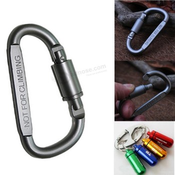 superhard aluminum alloy carabiner durable D-shape ring snap hook factory direct