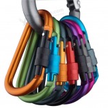 8cm aluminum carabiner D-ring keyring hook