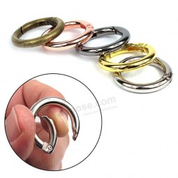 alloy spring buckle hanging key ring keychain carabiner handbags pet collar round hooks