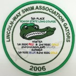 wärmeübertragung abzeichen griechischen buchstaben eisen auf applikation roter karpfen patch flamingo stickerei patches