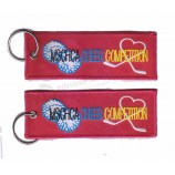 porta-chaves piper remendo frente e verso de linhas aéreas design chaveiro 