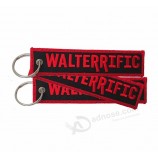 textile überlegene Qualität machen Ihre eigenen Hang-Tags Stickerei Schlüsselbund Patch benutzerdefinierte Key Tag