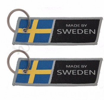 Embroidered Tags Wholesale Keychain Custom Design You Own Woven Key Tag