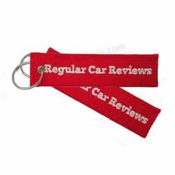 Hot selling custom Key Tag embroidered woven printed lovely embroidery keychain manufacturer