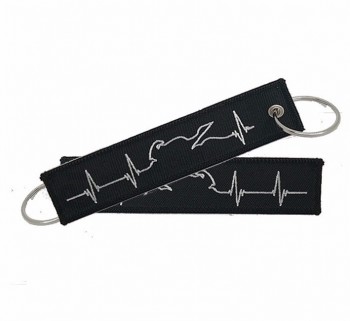 Porte-clés de vol Étiquettes vierges Broderie personnalisée Conception de votre propre porte-clés