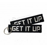 Textilüberlegene Qualität iberia Autos grünes Schlüsselanhängerstickereiflugzeugcockpit keychain