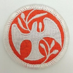 high quality 100% polyester iron On Hat embroidery self adhesive backing patch