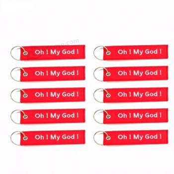 10pcs retirer l’étiquette d’étiquette de bagage avant le vol porte-clés de mode voiture moto sac de mode logo Oh My God porte-clés Chaveiro