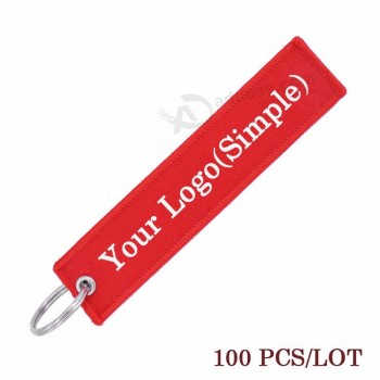 bijoux de mode OEM porte-clés porte-clés étiquette de sécurité étiquette de sécurité broderie personnaliser logo porte-clés chaîne pour les cadeaux de pilote