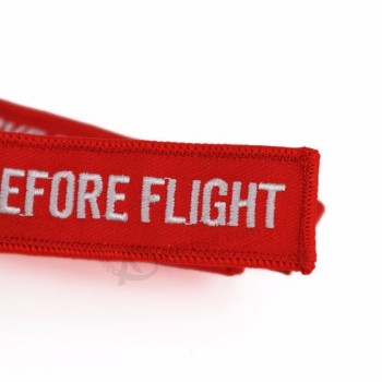 5 PCS/LOT Remove Before Flight Key Chain Ring For Aviation Gifts Custom Keychains Luggage Tags Stitch Keychains Chaveiro