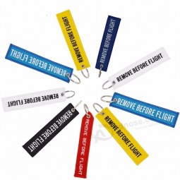 Doreenbeads etiquetas da moda chaveiro bordado mensagem padrão chaveiro retângulo de poliéster criativo 13 * 3 CM multicolor 1 peça