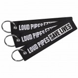 3 PCS motorcycle keychain for Car bijoux embroidery Key chain for cars gifts Tag Key fobs holder loud pipes save lives keychain