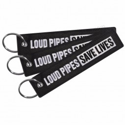 3 PCS motorcycle keychain for Car bijoux embroidery Key chain for cars gifts Tag Key fobs holder loud pipes save lives keychain