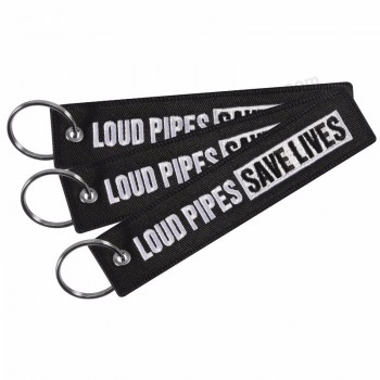 3 pcs moto porte-clés pour voiture bijoux broderie porte-clés pour voitures cadeaux étiquette porte-clés Tuyaux bruyants sauver des vies porte-clés
