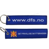 wholesale embroider short strap keychain travel Tag with Key ring