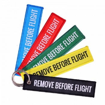remover antes do vôo chaveiro bordado vermelho personalizar chaveiro chaveiro para presentes da aviação chaveiro chaveiro chave etiqueta etiqueta sleutelhanger