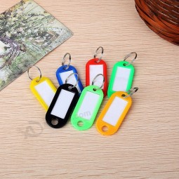 Porte-clés avec anneau Porte-clés Étiquette d’identification Étiquette de nom de bagage Plastique