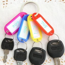 Porte-clés en plastique Nom Adresse Étiquette Porte-clés Étiquette de bagages Factory direct