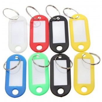 Porte-clés en plastique Étiquettes d’identification Étiquettes nominatives avec anneau fendu pour bagages Porte-clés Porte-clés Porte-clés