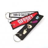 vegetable logo female various style fabric Key Tag metal ring embroidery Key chains for women