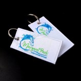 markenlogo textil einfarbig gewebte schlüsselanhänger für werbegeschenke