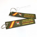 plain woven bags keychains with both sides brand logo