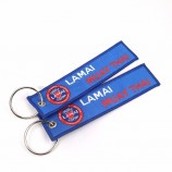 fabric Key Tag labels customized brand promotion gifts woven keychains for clothes