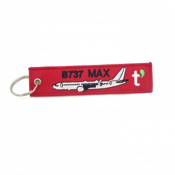 Tissu polyester sergé tissé porte-clés jet tag pour la promotion