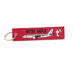 twill polyester fabric woven key chain jet tag for promotion
