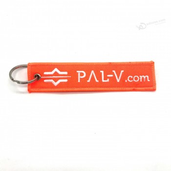 embroidered key chain,custom jet tag with metal ring