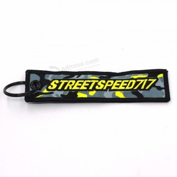 Porte-clés promotionnel broderie logo en tissu