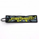 fabric logo  embroidery promotional keychain