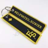 wholesale custom both side logo high quality embroidery airplane keychain for motorcycle