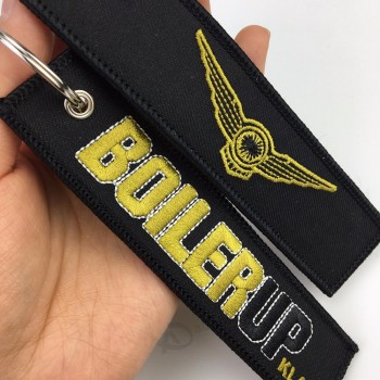 Porte-clés promotionnel tissu logo personnalisé broderie porte-clés