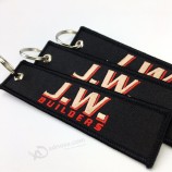 wholesale Car fashion accessories fabric custom logo embroidery keychain
