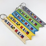 wholesale custom high quality fabric custom logo hot selling embroidery keychain