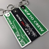 wholesale custom design embroidered keychain with your own logo