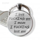 Couple porte-clés en verre cabochon pendentif « You’re My Favorite Asshole » porte-clés