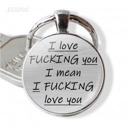 couple keychain glass cabochon pendant 