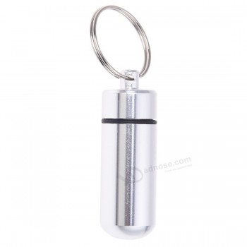 Argent Pilule Médicament Porte-Clés Récipient Capsule Bouteille Porte-clés