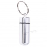 Silber Pille Medizin Halter Container Kapsel Flasche Schlüsselring