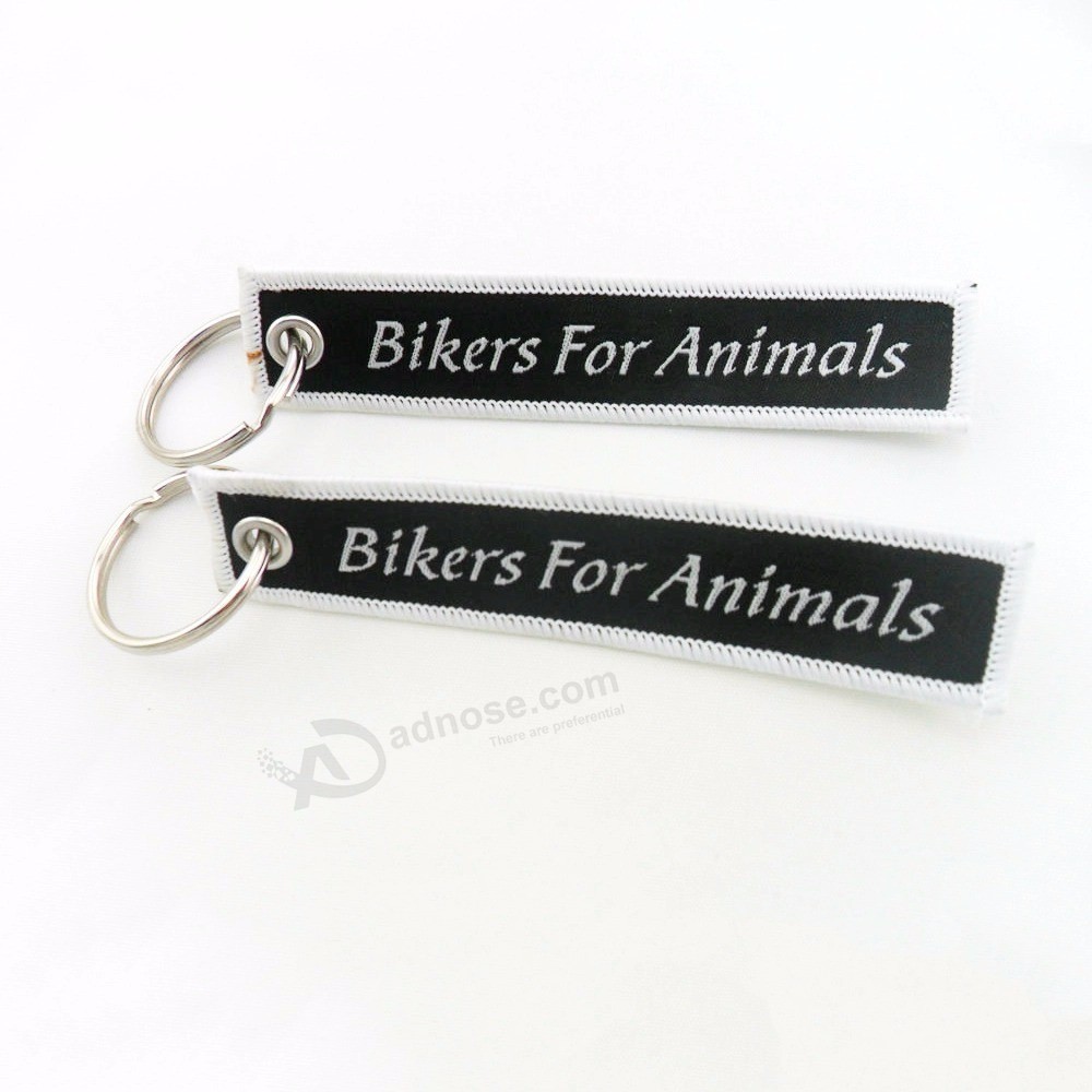 Custom logo Woven keychain Embroidery wholesale Promotional usage Souvenirs cotton Wedding woven Keychain