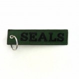 popular twill supplier shaped custom logo embroidery keyeing