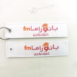 kundenspezifisches Logo gesponnenes keychain Stickereiandenkenbaumwollhochzeit gesponnenes keychain