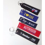 factory price embroidery keychain fabric keyring