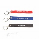 kundenspezifischer Stickerei keychain Gewebeschlüsselring