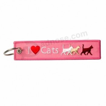 cheap price embroidery keychain fabric keychain