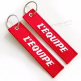 custom embroidered fabric keychain for promotion