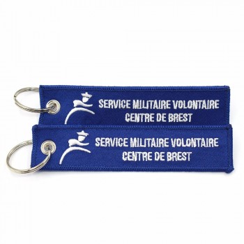 factory custom  polyester embroidery keychain