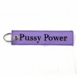 wholesale cheap custom polyester embroidery  keychain